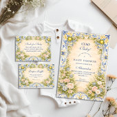 Invitation Italian Lemon Floral Frame Baby Shower