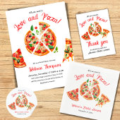 Invitations En Acrylique Italien Love & Pizza Party Fête des mariées en tra