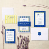 Invitation That's Amore Striped Blue & Yellow Wedding (Personnalisez la collection de ce créateur indépendant.)