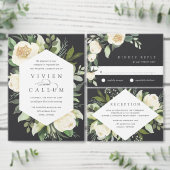 Sticker Rond Ivory Bloom | Mariage fleuri personnalisé (Personnalisez la collection de ce créateur indépendant.)