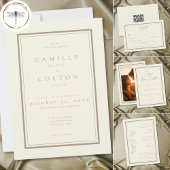 Save The Date Ivory Cream Minimalist Frame Wedding Photo