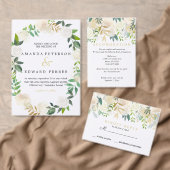 Invitation Ivory Floral Rose mariage Table Place MINT (Personnalisez la collection de ce créateur indépendant. )