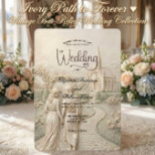 Invitation Art Nouveau Scrollwork Garden Wedding