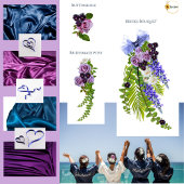 Menu Fleurs roses et violettes