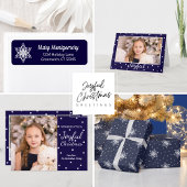 Papier Cadeau Snowflakes Pois Noël Bourgogne