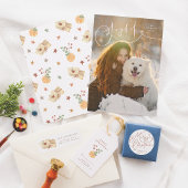 Tampon Auto-encreur Joyeux Noël fleuri Adresse de retour