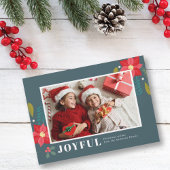 Cartes Pour Fêtes Annuelles Poinsettia Floral Cluster Green Photo Noël