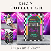 Carte D'accompagnement Juke-box Retro Checkboard Party Song Request