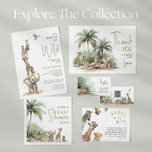 Oerwoud Safari Dieren Baby shower Boeken voor Baby Informatiekaartje