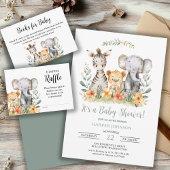 Invitation Baby shower Jungle Safari Parsemer