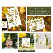 Invitation Jurassic Construction Zone Boy Birthday Party