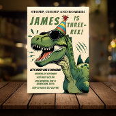 Dinosaurus Verjaardag Uitnodiging Stomp Chomp Roar