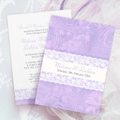 Paarse en witte plek officiële trouwuitnodiging kaart