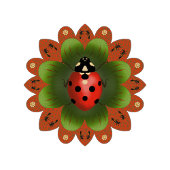 Mug Ladybug - avec rouge, vert sur blanc