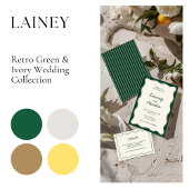 Invitation Mariage d'écriture manuscrite verte Vintage