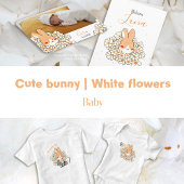 Faire-part naissance magnet Lapin et fleurs Magneet