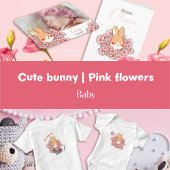 Geboorteaankondiging konijn bloem aankondiging