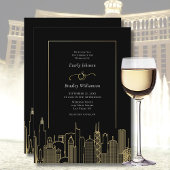 Éventail Programme élégant noir blanc or de Las Vegas