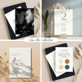 Monogramme d'ivoire vert Sage Programme de mariage