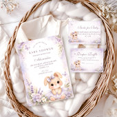 Carte D'accompagnement Lavender Bunny Floral Diapper Raffle