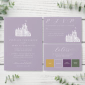 Lavender Vintage Castle Illustration Wedding (Personaliseer de collectie van deze zelfstandige maker.)