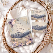 Lavender Meadow Peaks Baby Shower Kaart