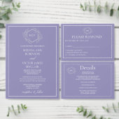 Faire-part de mariage de crête de monogramme de la (Personnalisez la collection de ce créateur indépendant.)