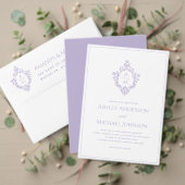 Invitation Lavender Crest Monogramme Vintage Mariage élégant (Personnalisez la collection de ce créateur indépendant. Test)