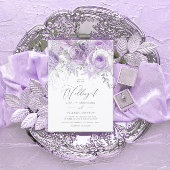 Serviette En Papier Fleurs violettes Elégante Réception De Mariage