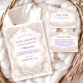 Carte D'accompagnement Lavender Rose Ornate Diapper Raffle