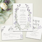 Invitation Mariage classique moderne Lavender Delicate