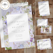 Invitation Lavender Wildflower Garden Romantic Wedding