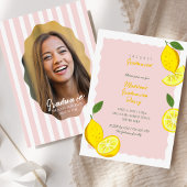 Invitation Lemon Graduation Party Pink Citrus