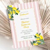 Invitation Fête de remise des diplômes chic avec rayure jaune