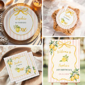 Ballotins Anniversaire de 1 an thème citron rose gingham
