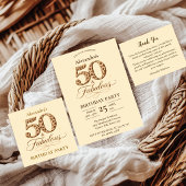 Invitation Leopard Neutral 50 & Fabulous Birthday