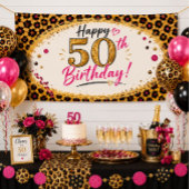 Invitation Empreinte de léopard 50e anniversaire pour femme