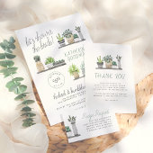 Modern Boho Planten Script Naam en adres Etiket