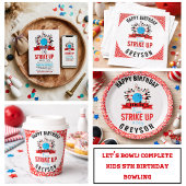 Sticker Rond Faisons une partie de bowling ! Fête d'anniversair