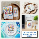 Invitation Let’s Pawty Cat 5th Birthday | Cute Kitty Birthday