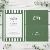 Carte D'accompagnement Site Web de Mariage avec Code QR à Rayures Moderne (Personnalisez la collection de ce créateur indépendant.)