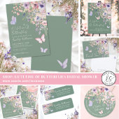 Poster Fête de mariage champêtre papillon