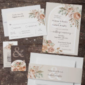 Licht Aarde Tone Bloemen Rustiek Boho Huwelijk Ronde Sticker