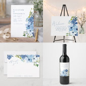 Menu Aquarelle Bleu Clair Chic Script Floral Custom