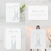 Carte de remerciements Mariage bleu clair