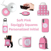 Carnet Soft Pink Squiggly Squares Personalized Initial