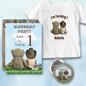 Lil' Cowboy en Teddy Bear Eerste Verjaardag Waterfles Etiket