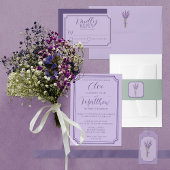 Carte De Placement Mariage de script Lilac et Lavender