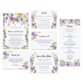Invitation Aquarelle Lilac Mariage floral Enregistrer la cart