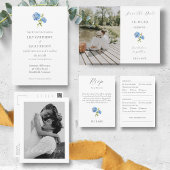 Chic Hydrangea Couple Photo Faire-part de mariage